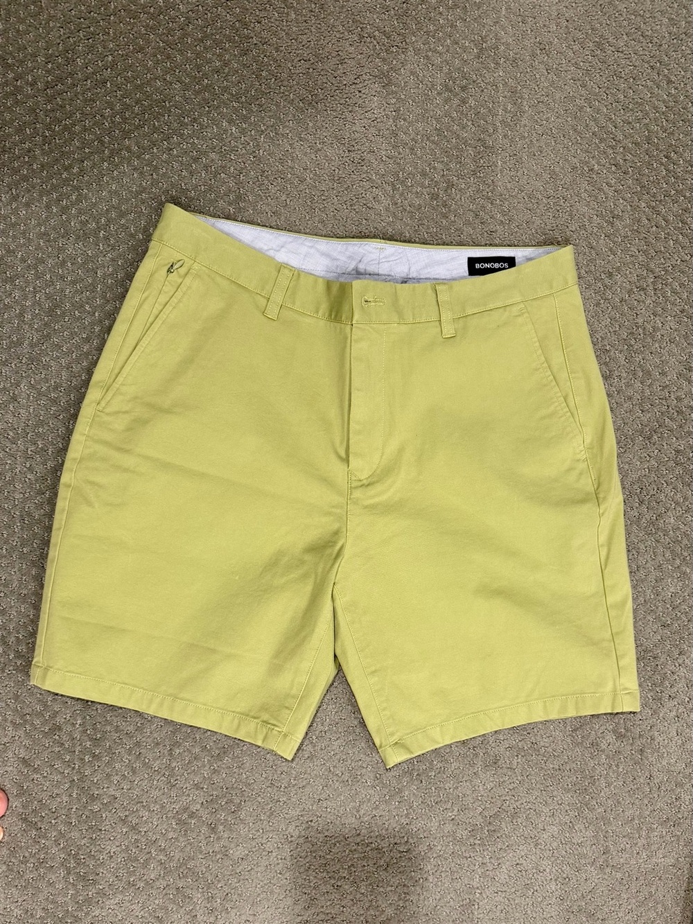 Bonobos Men's Yellow/Green Chino Shorts 33w Athletic Fit